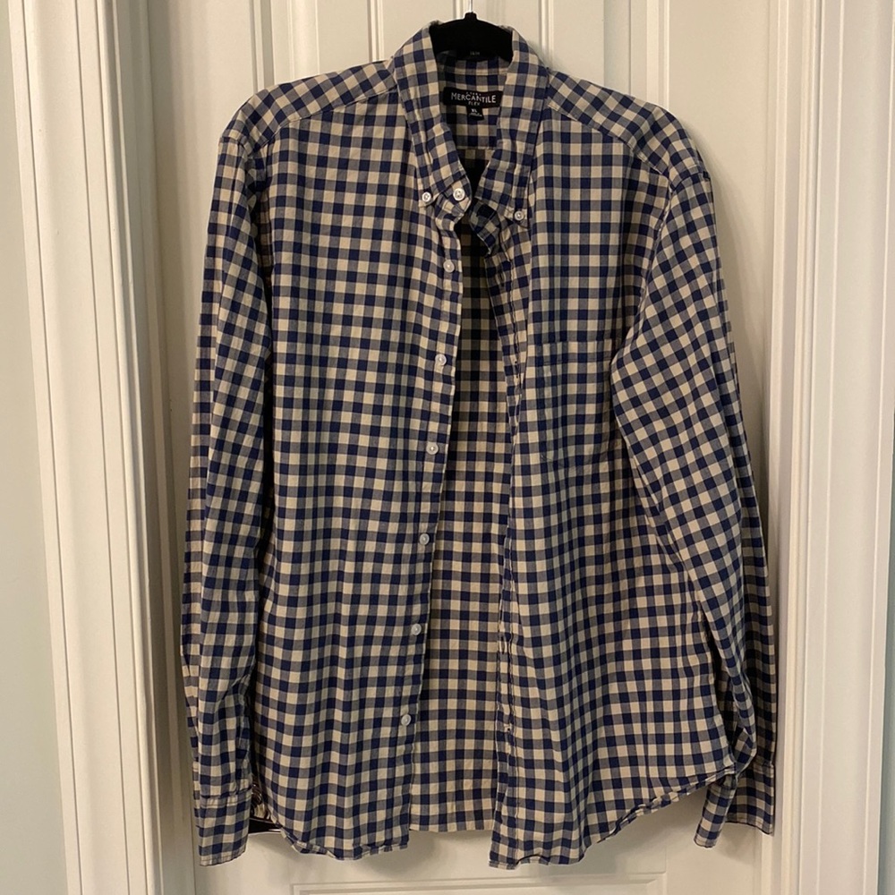 Blue gingham button-up